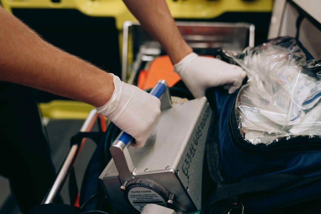 biomedical engineer holding the equipment